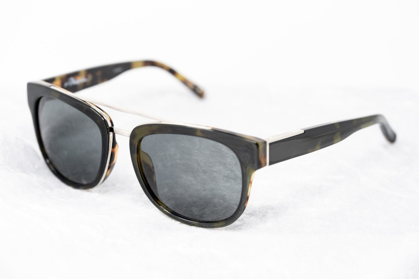 Phillip Lim Men's Sunglasses Rectangular Tortoiseshell and Fog Green PL144C6SUN