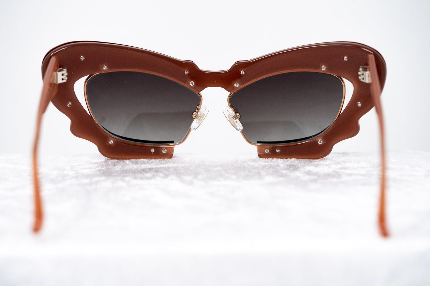 Prabal Gurung Sunglasses Cat Eye Special Brushed Red and Grey Gradient