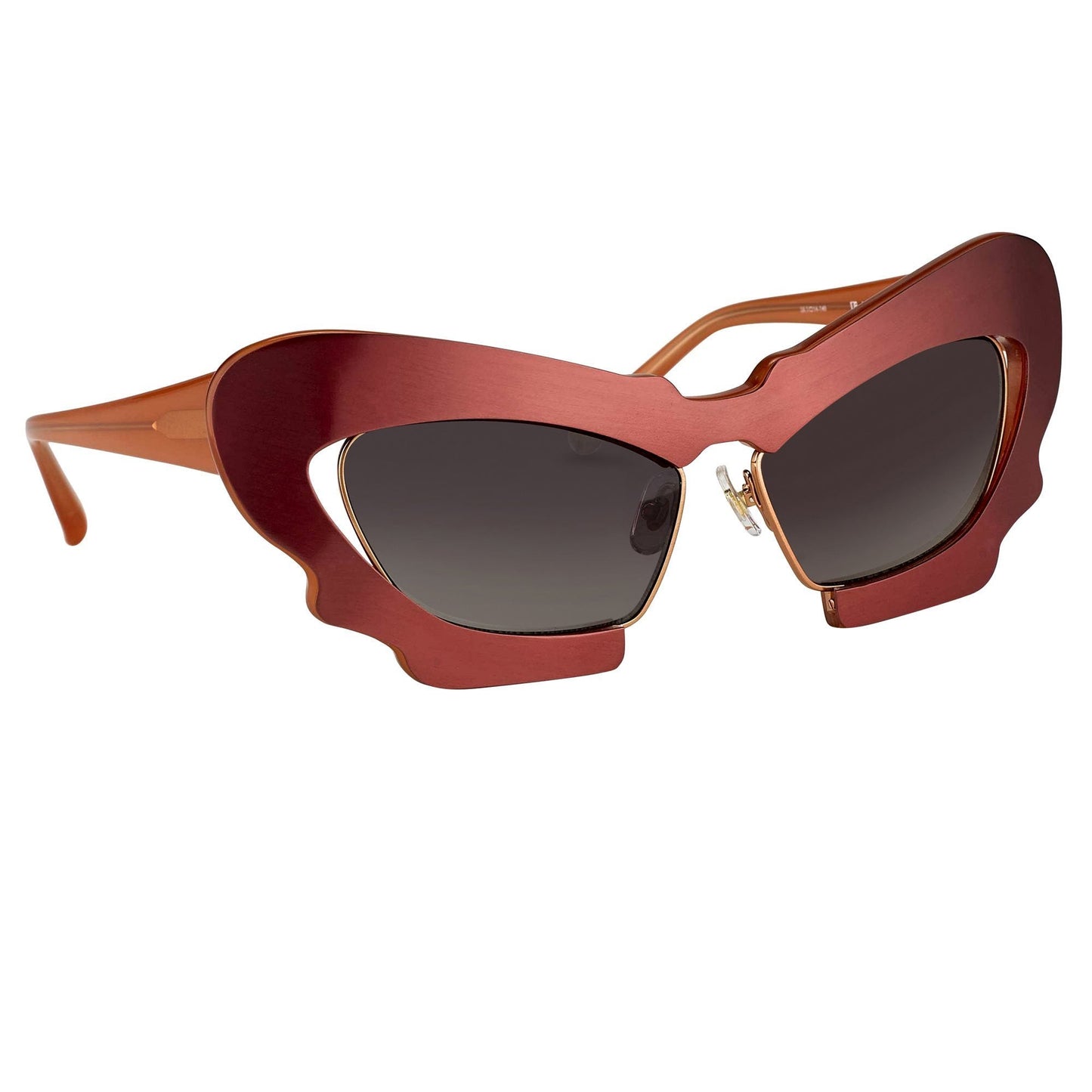 Prabal Gurung Sunglasses Cat Eye Special Brushed Red and Grey Gradient