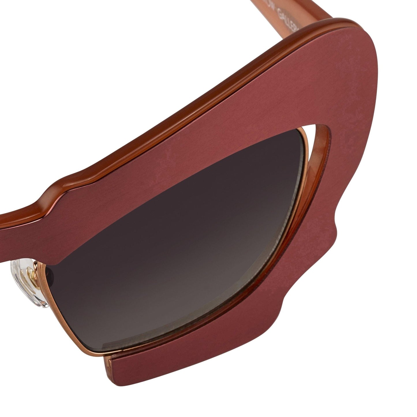 Prabal Gurung Sunglasses Cat Eye Special Brushed Red and Grey Gradient