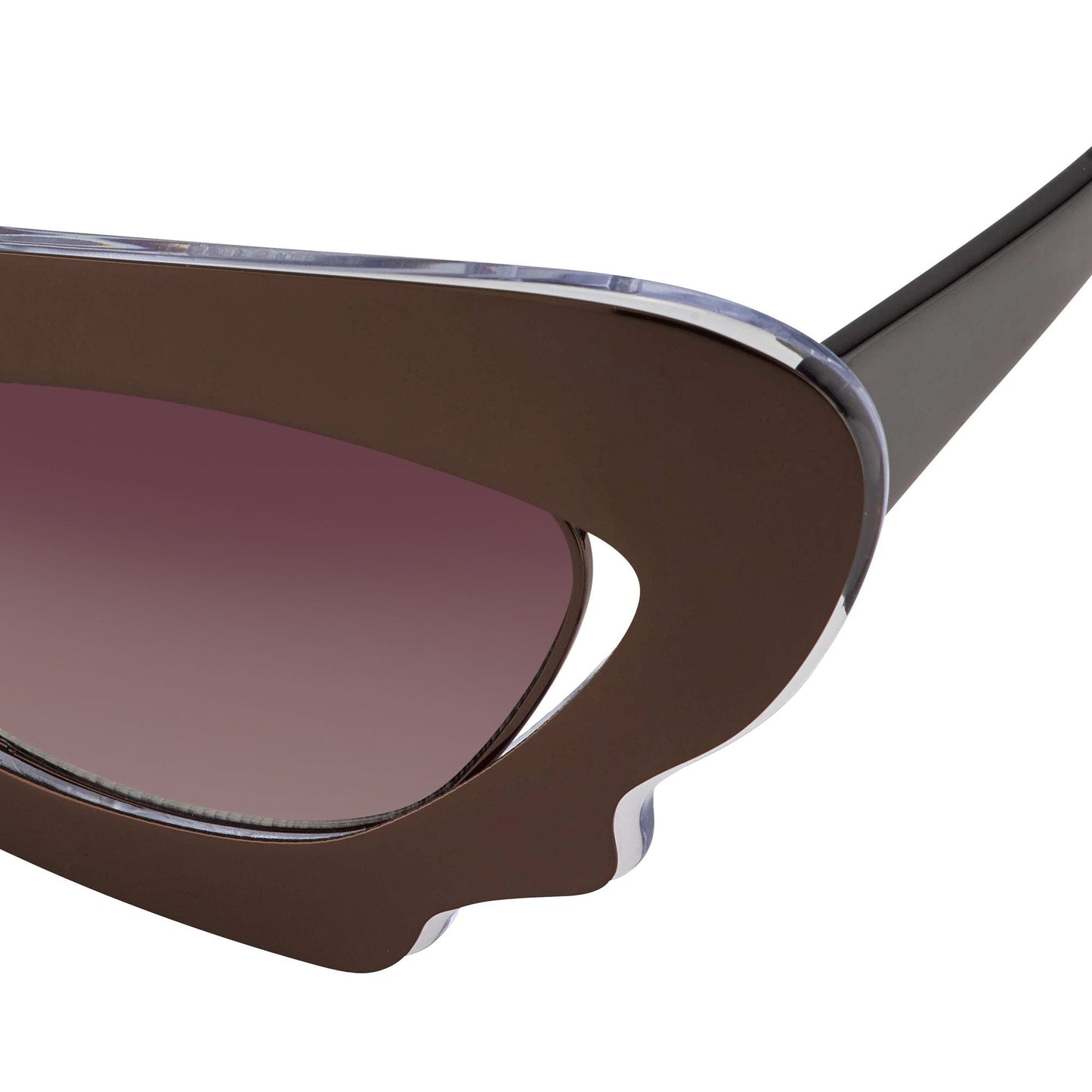 Prabal Gurung Sunglasses Cat Eye Special Chocolate Bronze and Red