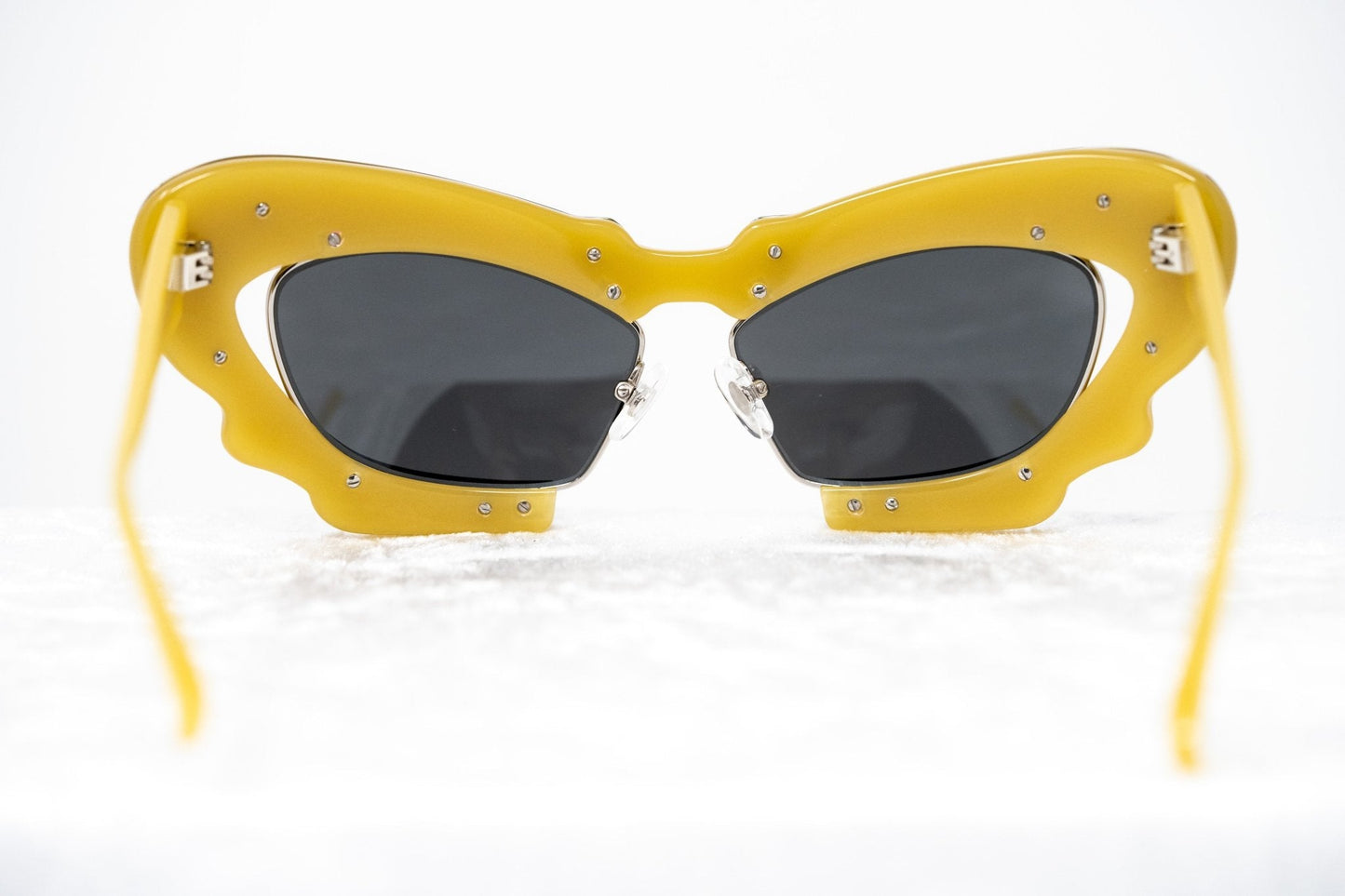 Prabal Gurung Sunglasses Cat Eye Special Mustard Yellow/Silver and Gray