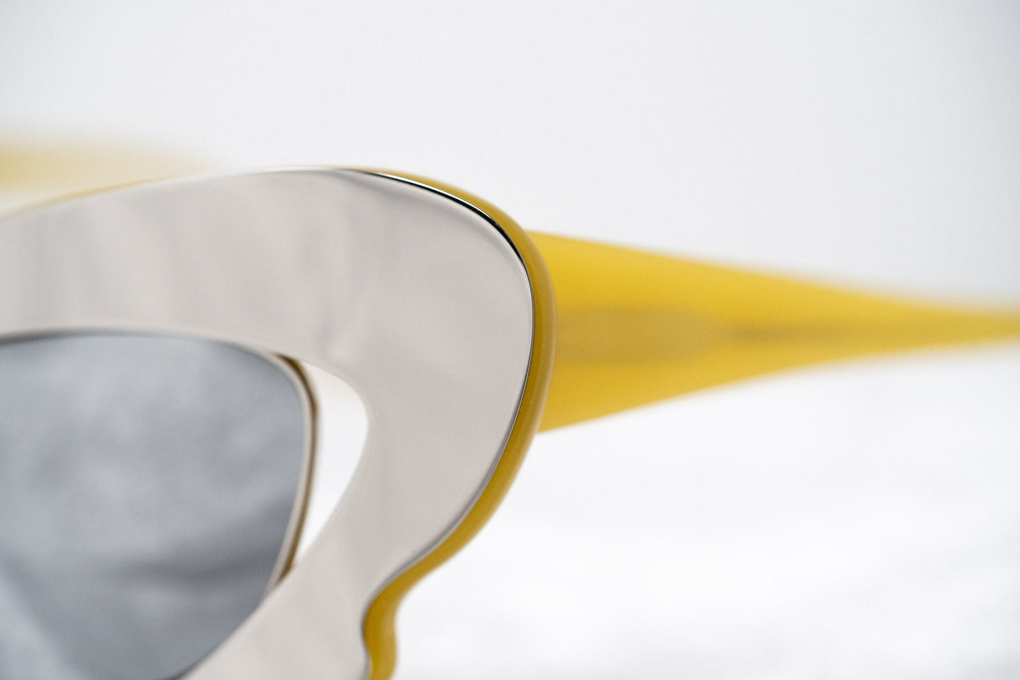 Prabal Gurung Sunglasses Cat Eye Special Mustard Yellow/Silver and Gray