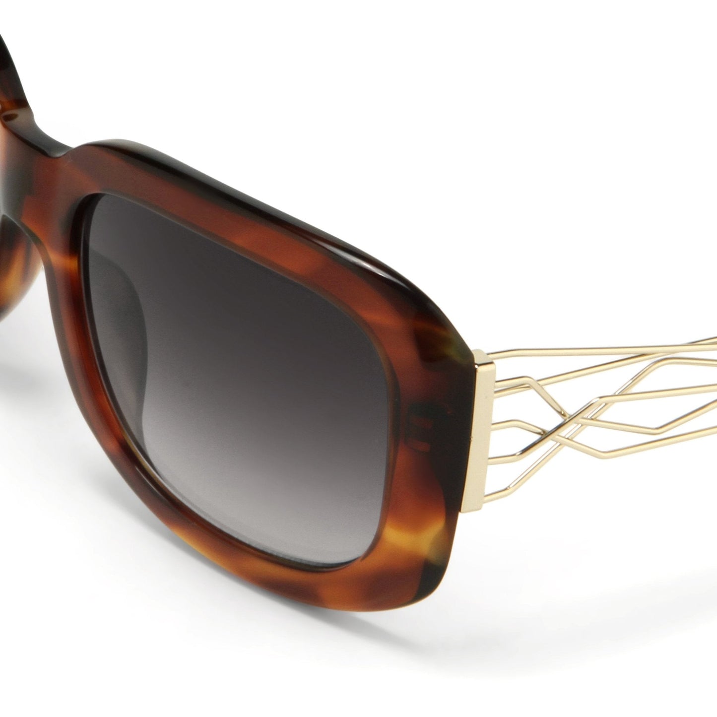 Prabal Gurung Sunglasses Rectangle Tortoise Shell Acetate and Grey