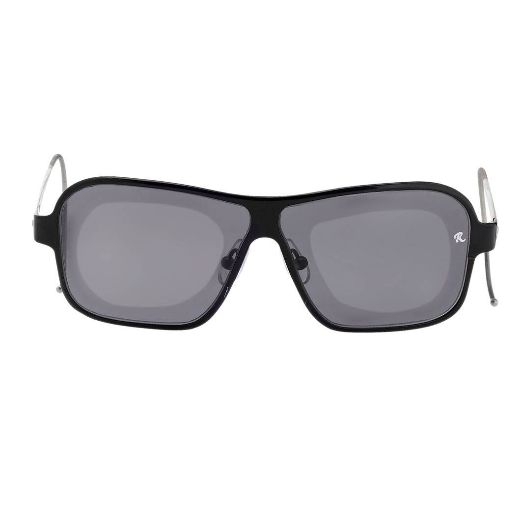 Raf Simons Sunglasses Size Extra Small Rectangular Black Silver and Grey