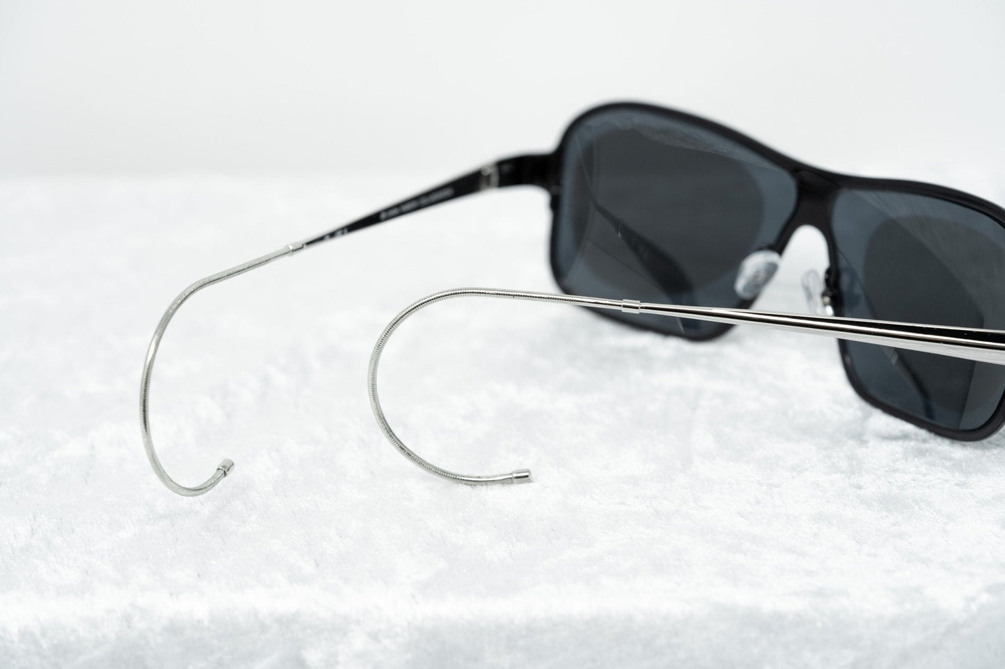 Raf Simons Sunglasses Size Extra Small Rectangular Black Silver and Grey