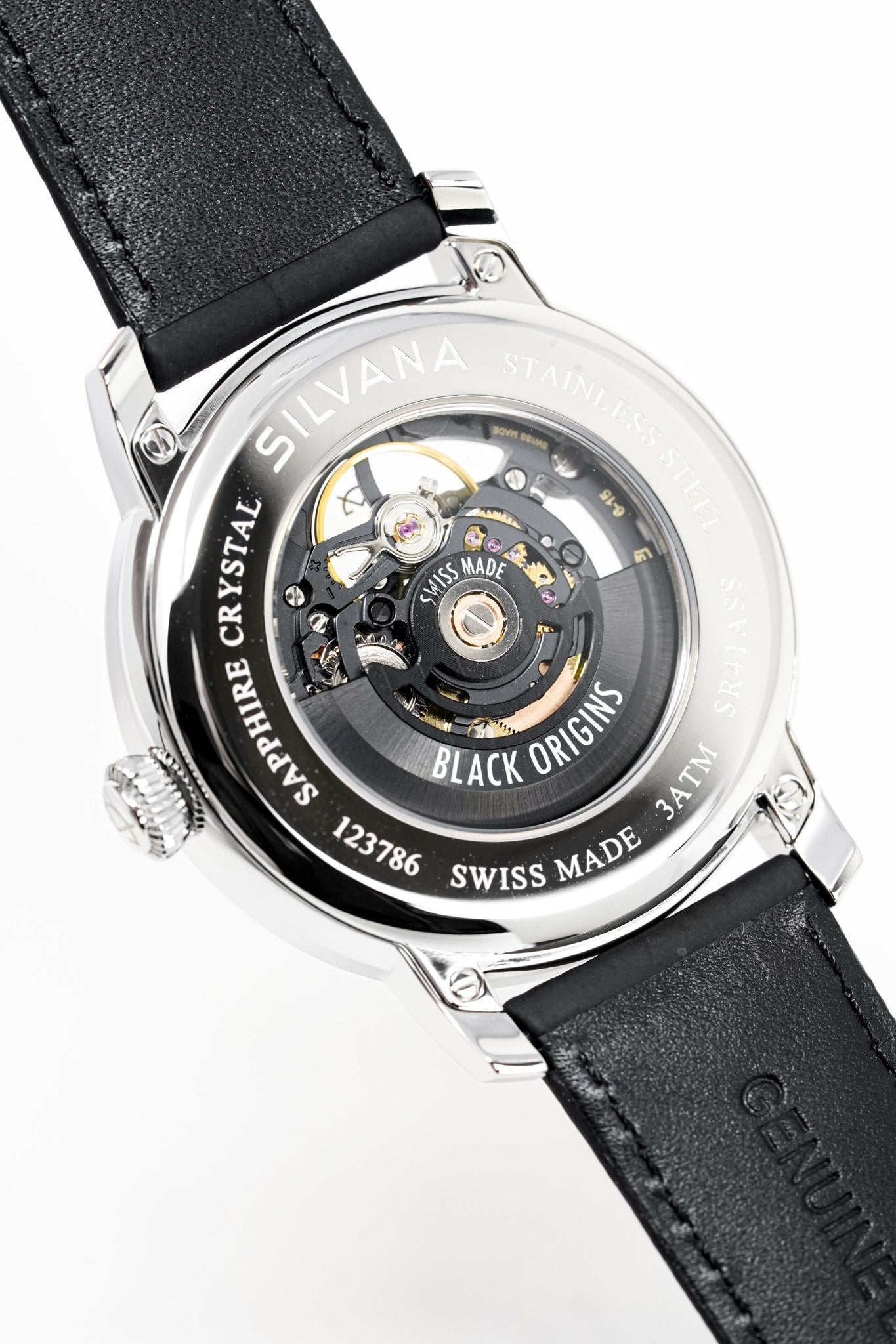 Silvana Men's Watch Black Origins Silver Rubber SR41ASS63RN