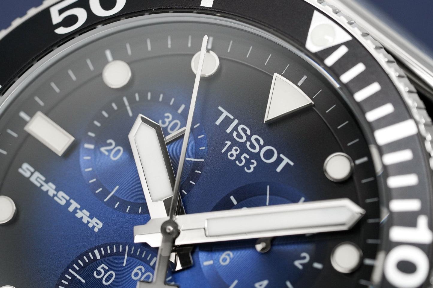Tissot Chronograph Watch SEASTAR 1000 Blue Mesh T1204171104102