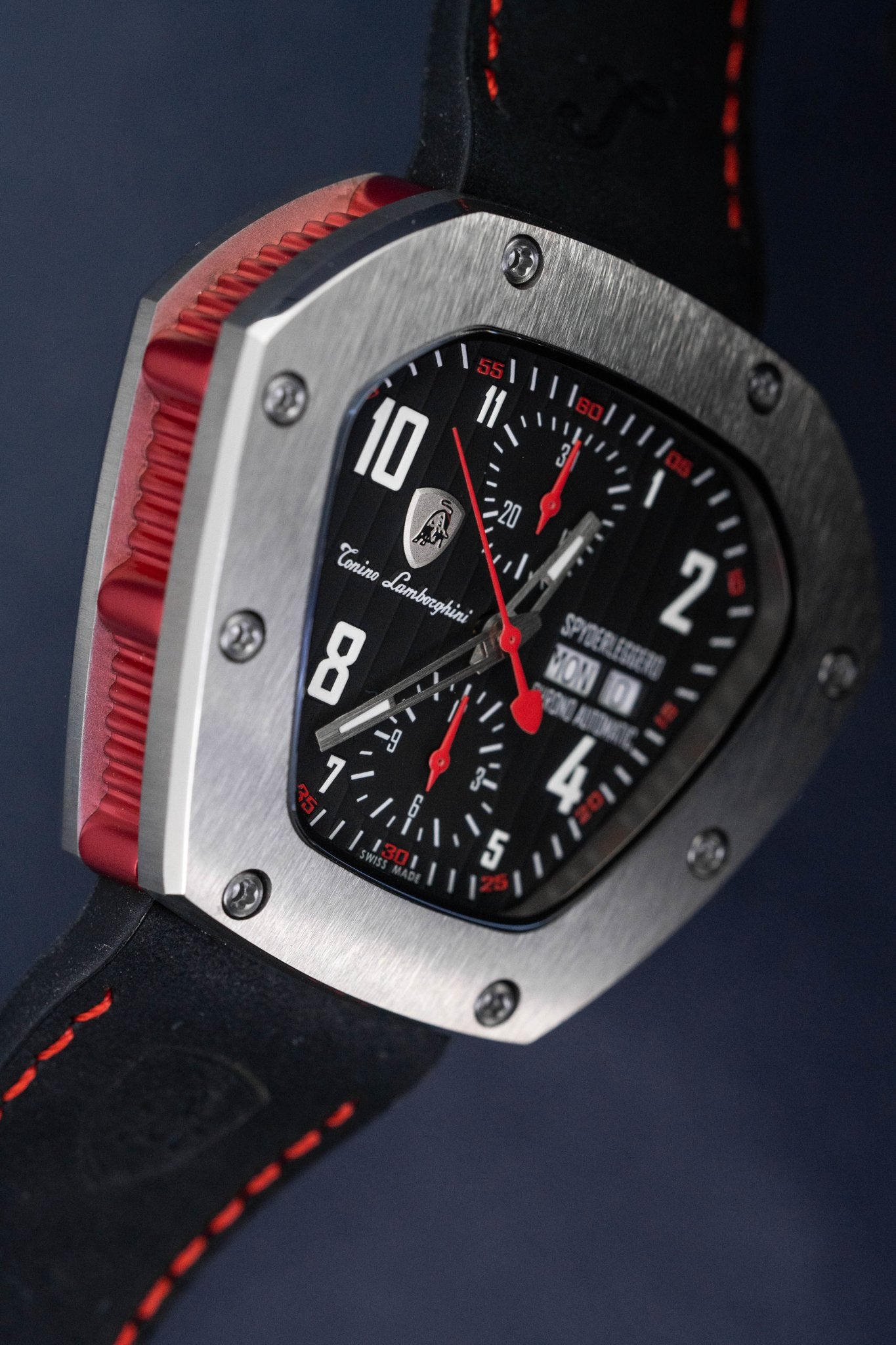 Tonino Lamborghini Spyderleggero Chronograph Watch Day Date Red TLF-T07-2