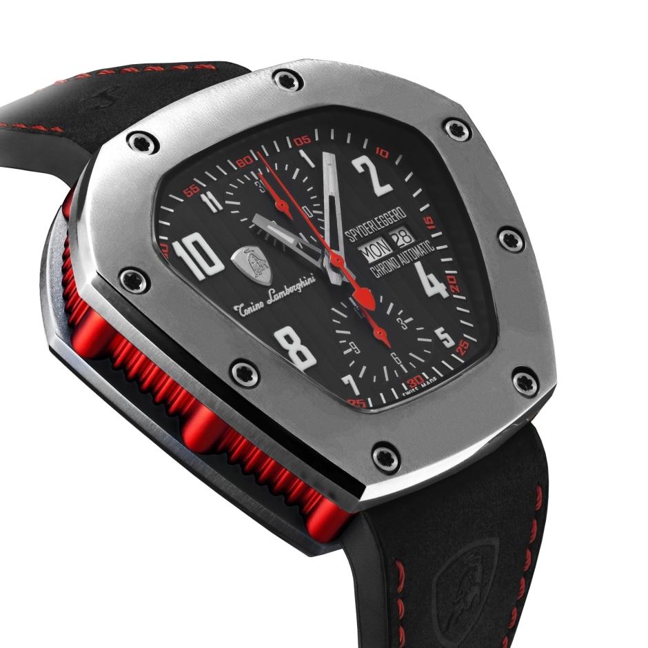 Tonino Lamborghini Spyderleggero Chronograph Watch Day Date Red TLF-T07-2