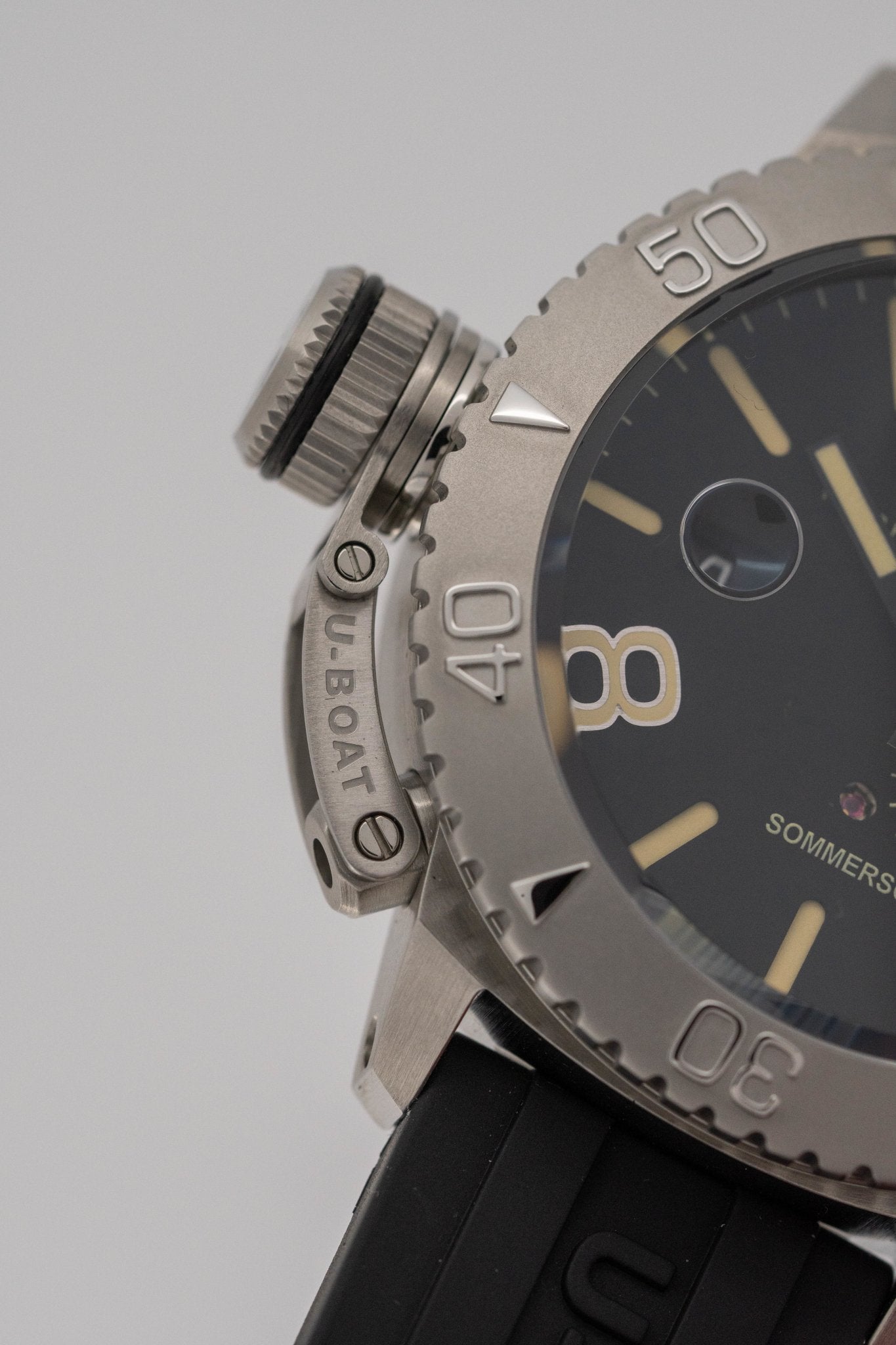U-Boat Watch Sommerso Diver Black Silicone Strap 9007/A