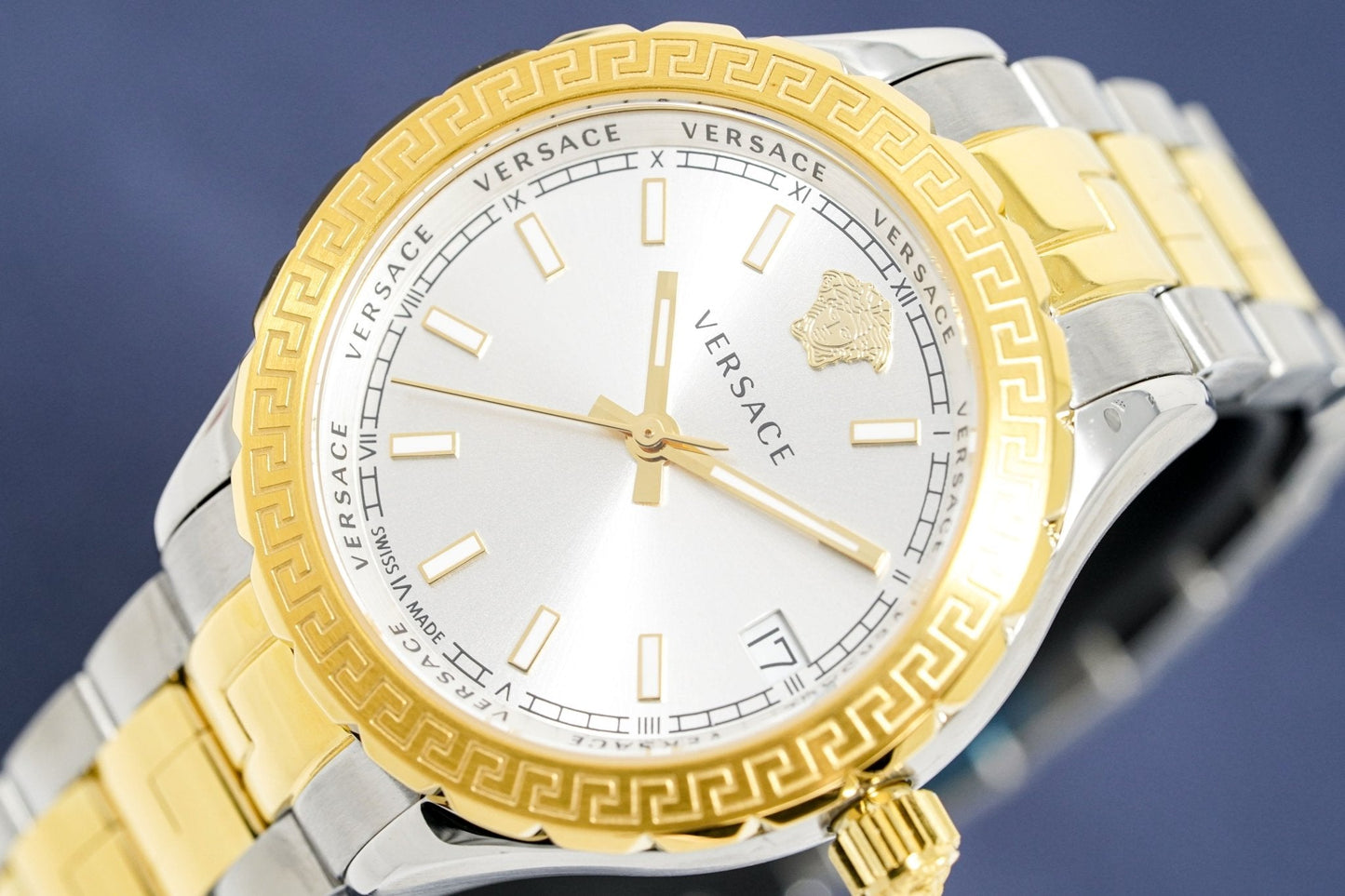 Versace Ladies Hellenyium Two-Tone Silver Gold Bracelet V12030015