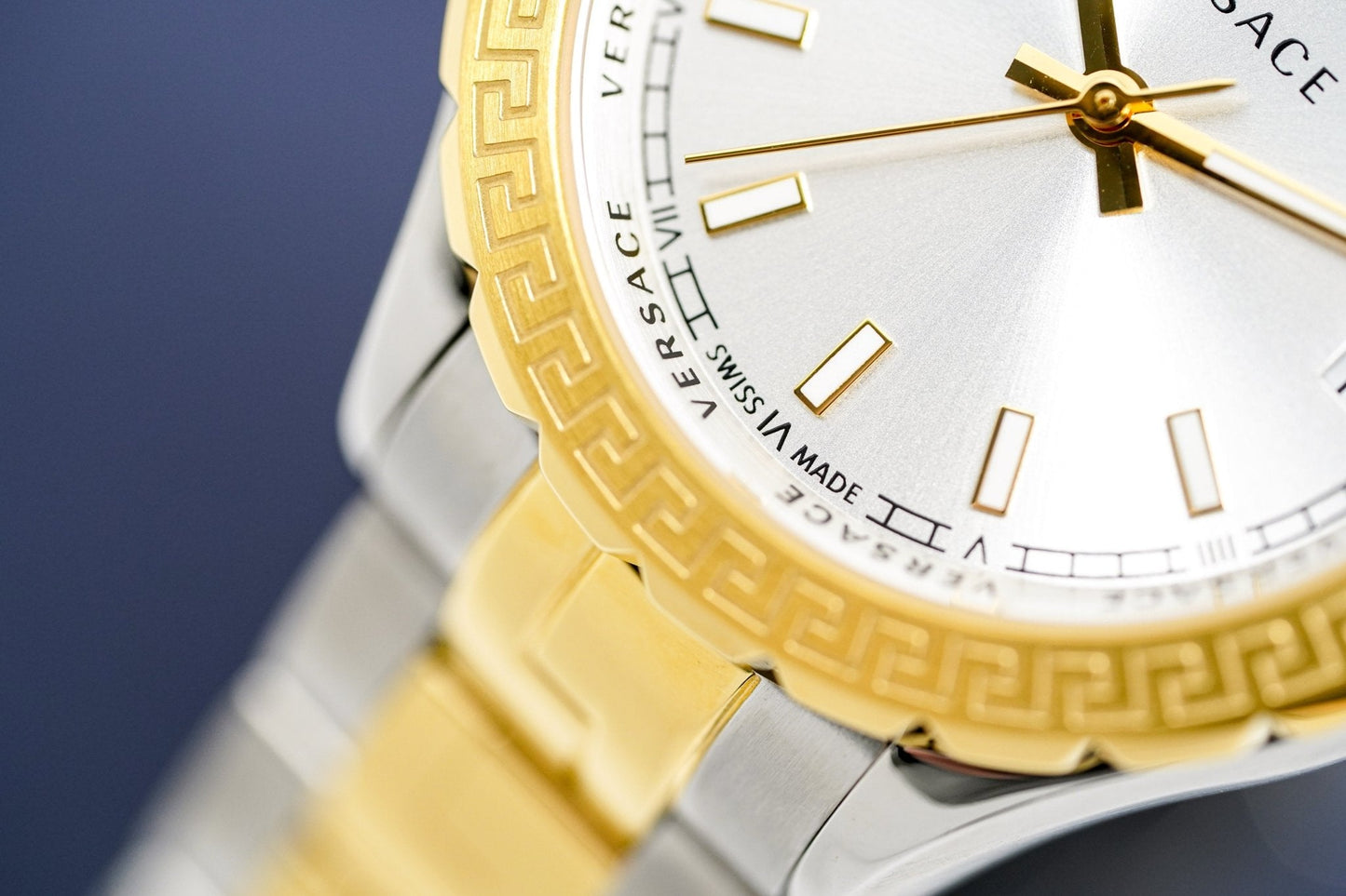 Versace Ladies Hellenyium Two-Tone Silver Gold Bracelet V12030015