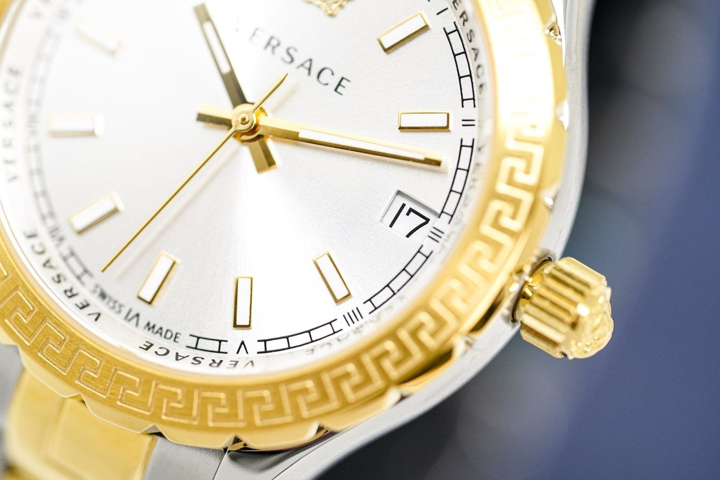 Versace Ladies Hellenyium Two-Tone Silver Gold Bracelet V12030015
