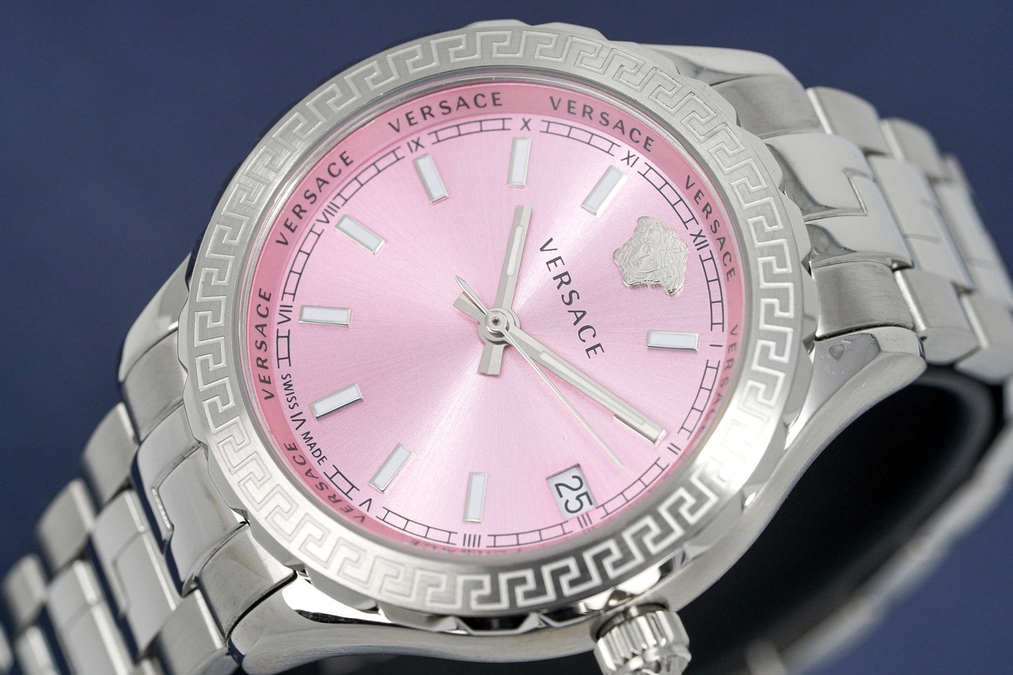 Versace Ladies Watch Hellenyium Pink Bracelet V12010015