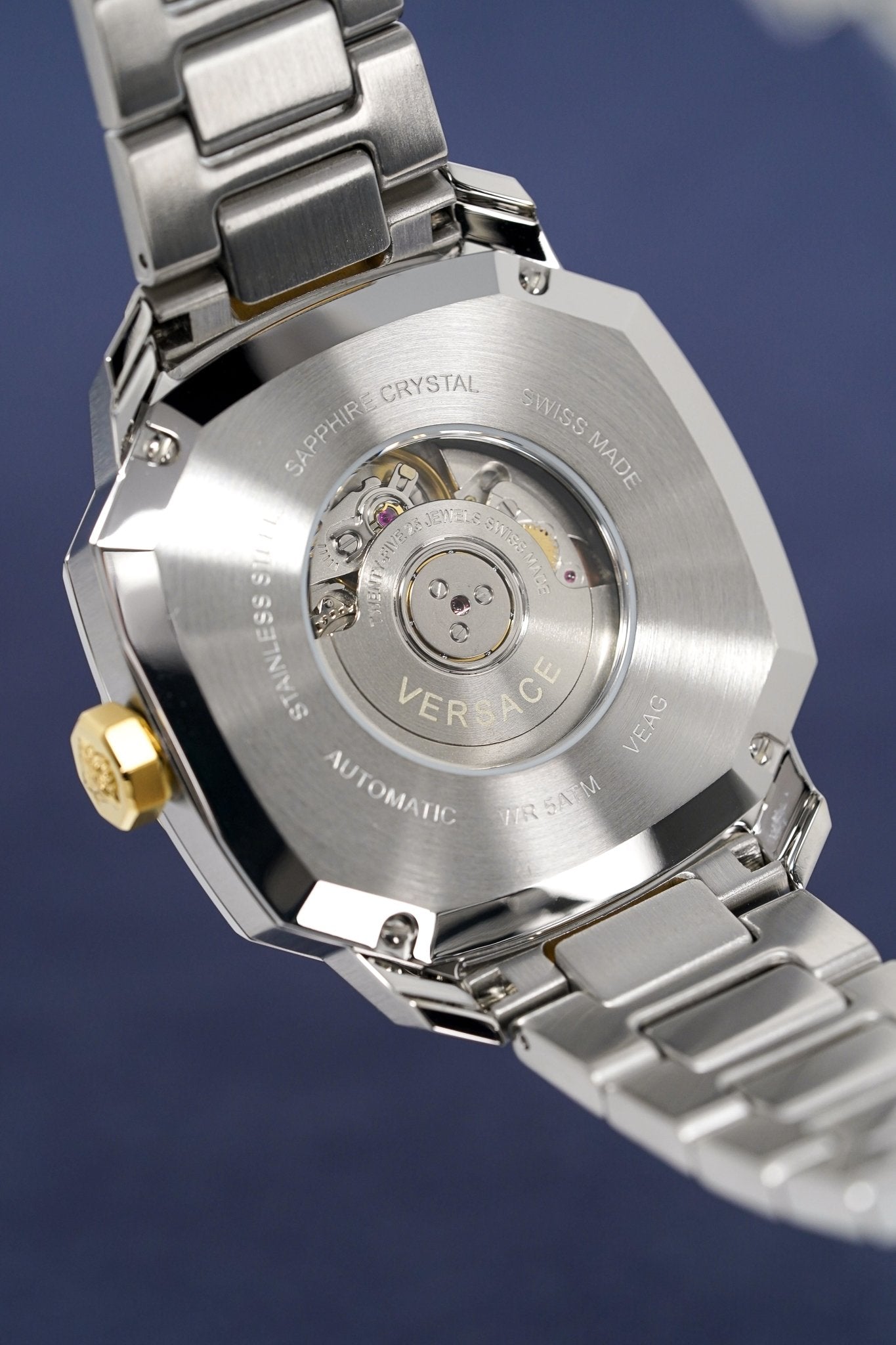 Versace Men's Watch Dylos Automatic Blue Two-Tone VEAG00222