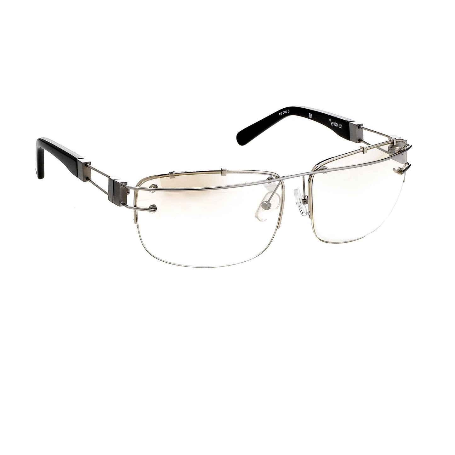 Yohji Yamamoto Sunglasses Rectangular Silver and Brown