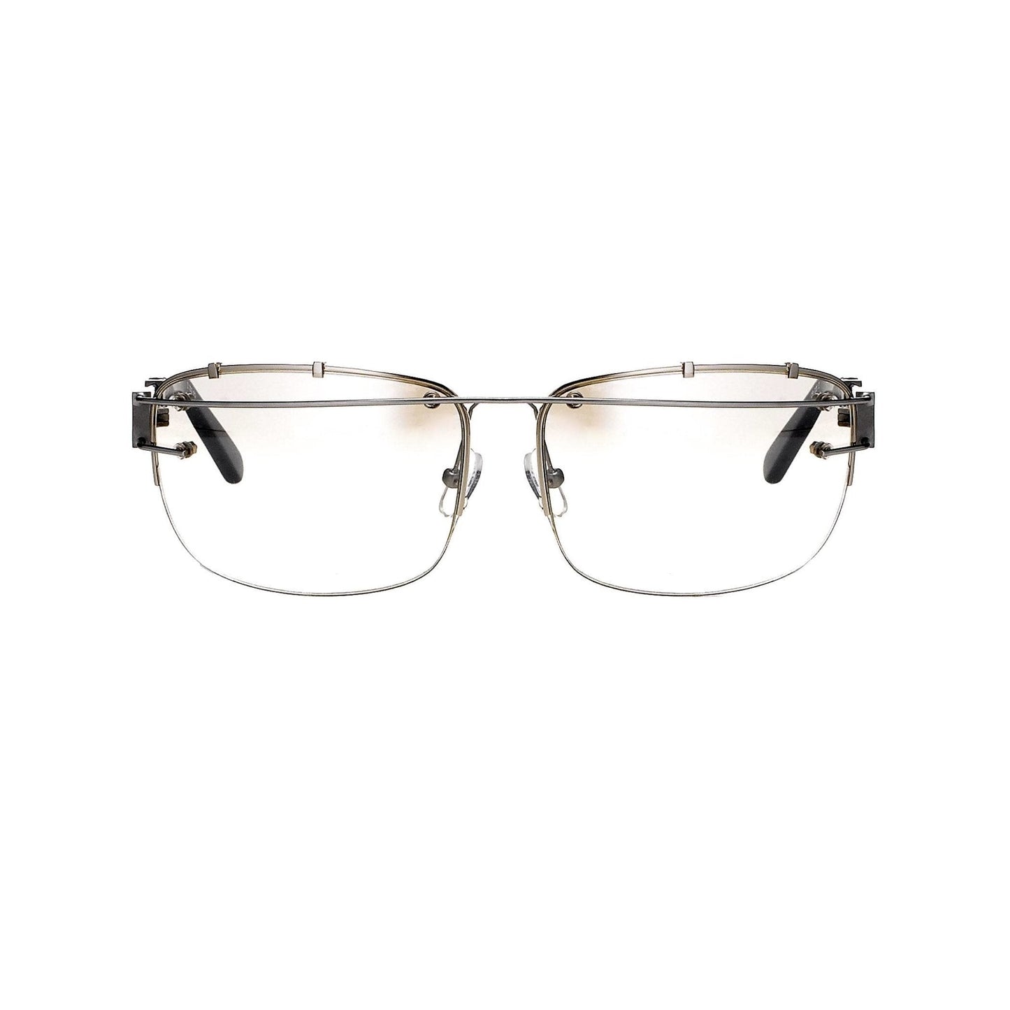 Yohji Yamamoto Sunglasses Rectangular Silver and Brown