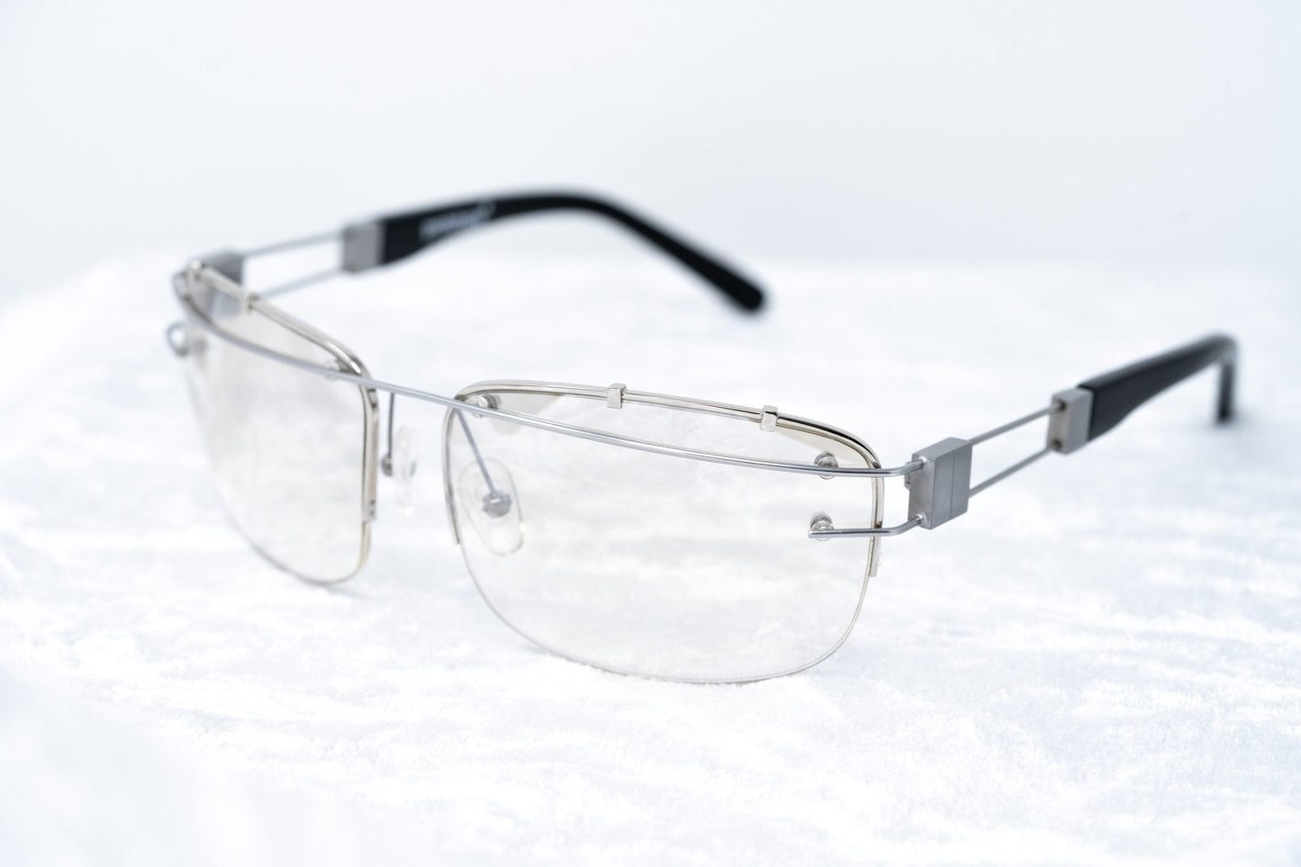 Yohji Yamamoto Sunglasses Rectangular Silver and Brown