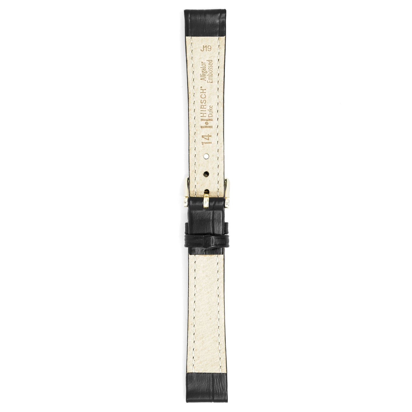 Hirsch Watch Duke 14mm Medium Black Leather Strap