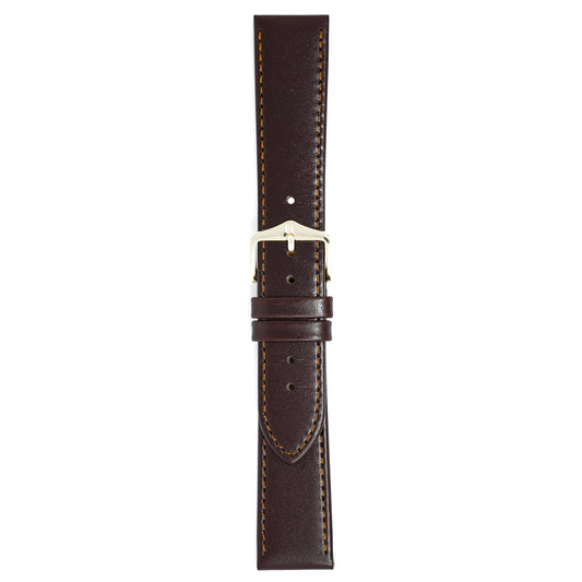 Hirsch Watch Osiris 20mm Long Dark Brown Leather Strap