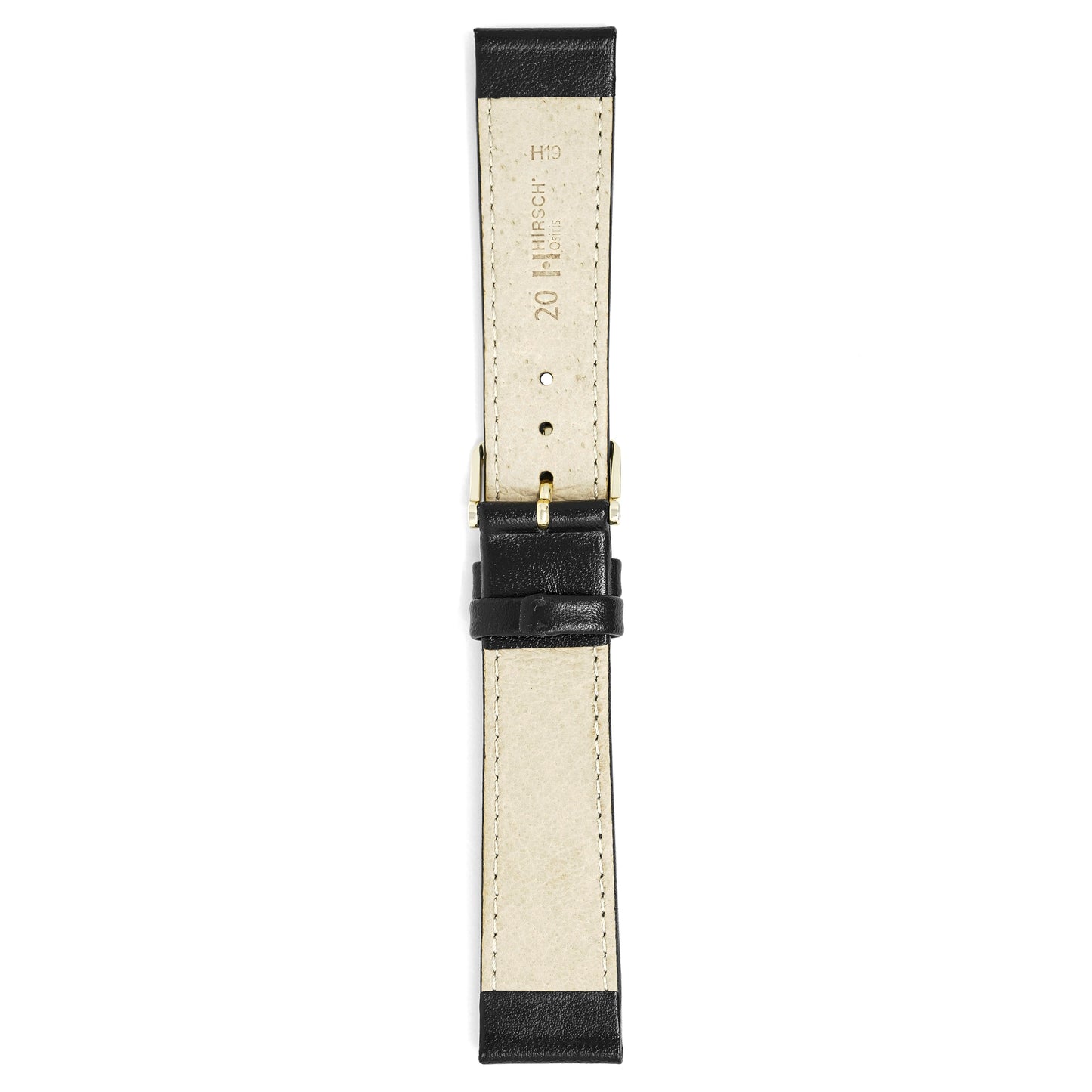Hirsch Watch Osiris 20mm Long Black Leather Strap