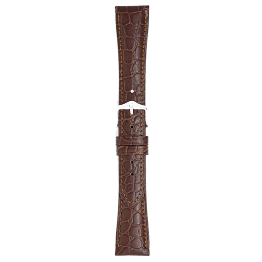 Hirsch Watch Aristocrat 20mm Long Brown Leather Strap