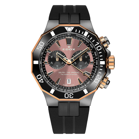 Edox Men's Watch Delfin The Original Chronograph Brown 10112-357GRNCA-BRNR
