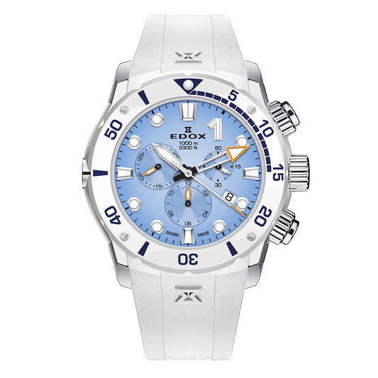Edox Men's Watch CO-1 Chronograph Sky Blue 10242-TINB-BUICDNO