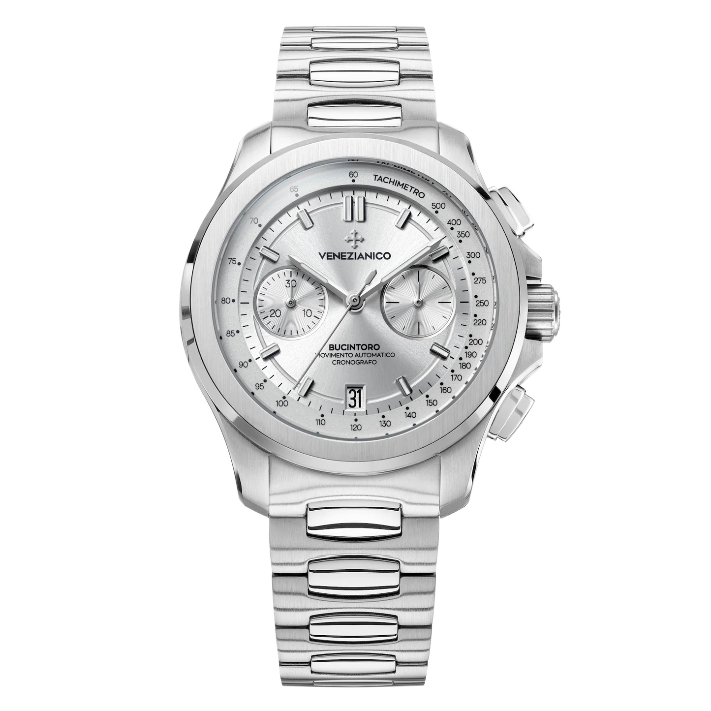 Venezianico Automatic Chronograph Watch Bucintoro 40mm Silver 8221503C