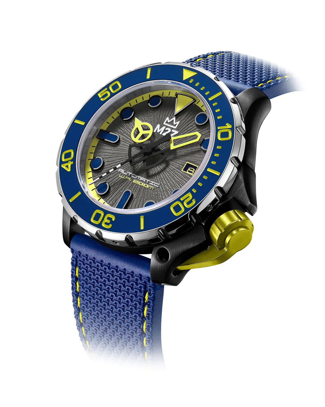 M2Z Men's Watch Diver 200 Blue/Yellow 200-006B