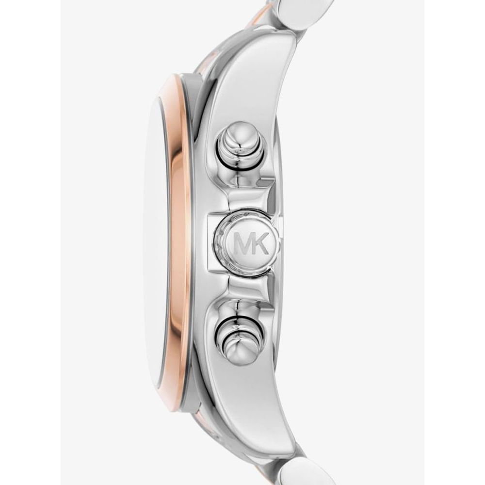 Michael Kors Ladies Watch Bradshaw Chronograph 36mm White Gold Rose MK7258