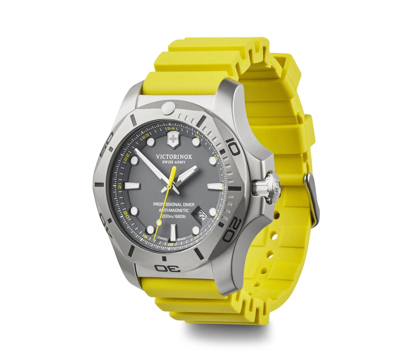 Victorinox Mens Watch I.N.O.X  Yellow Rubber Strap 241844