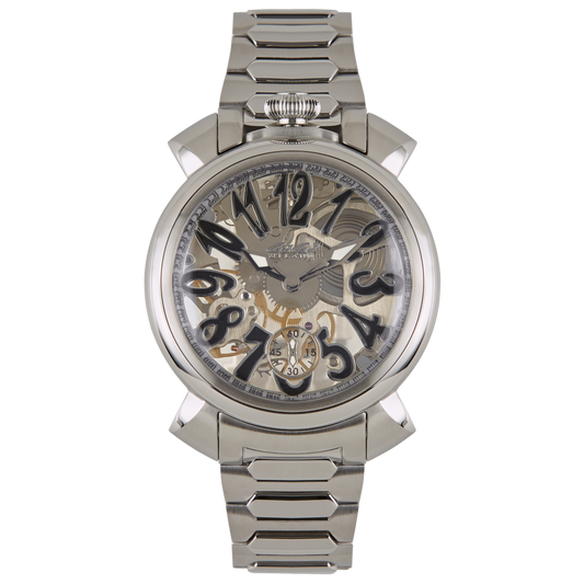GaGà Milano Watch Manuale Forty-Four 44mm Skeleton Steel