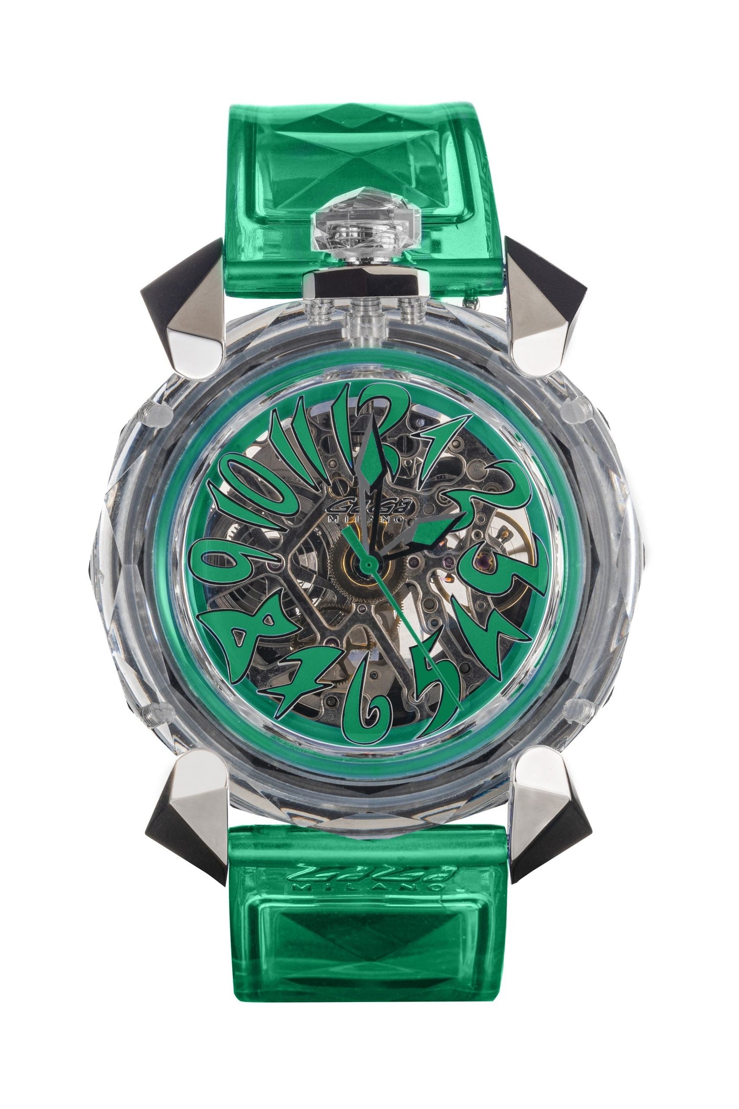 GaGà Milano Watch Crystal 46mm Skeleton Green