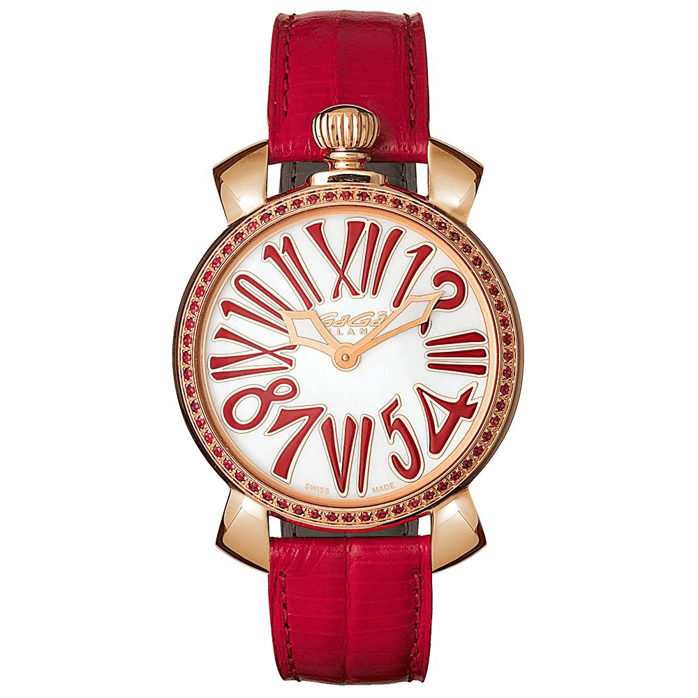 GaGà Milano Ladies Watch Manuale 35mm Stones Red Topaz 6026.02