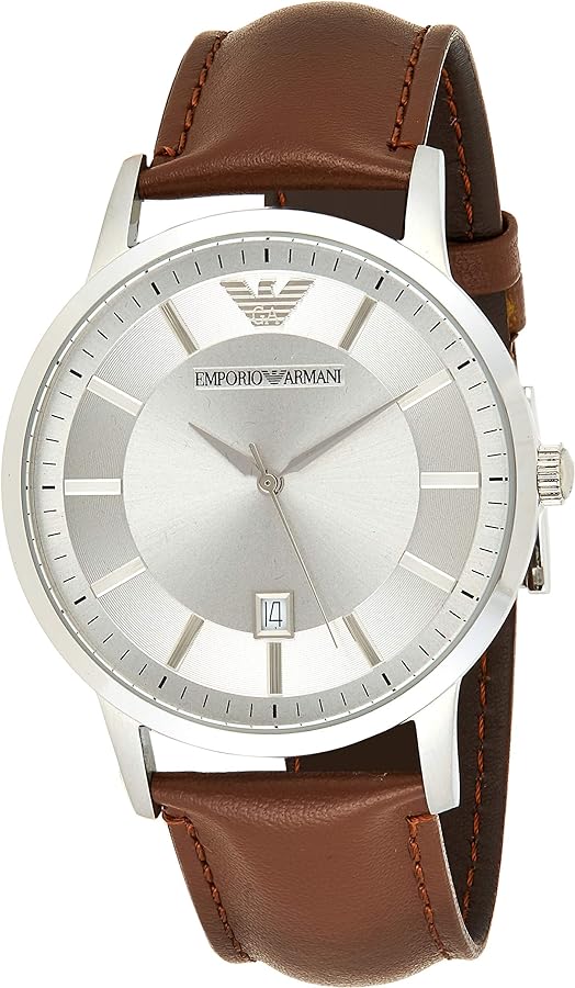 Emporio Armani Men's Watch 43mm Renato Silver Brown AR2463