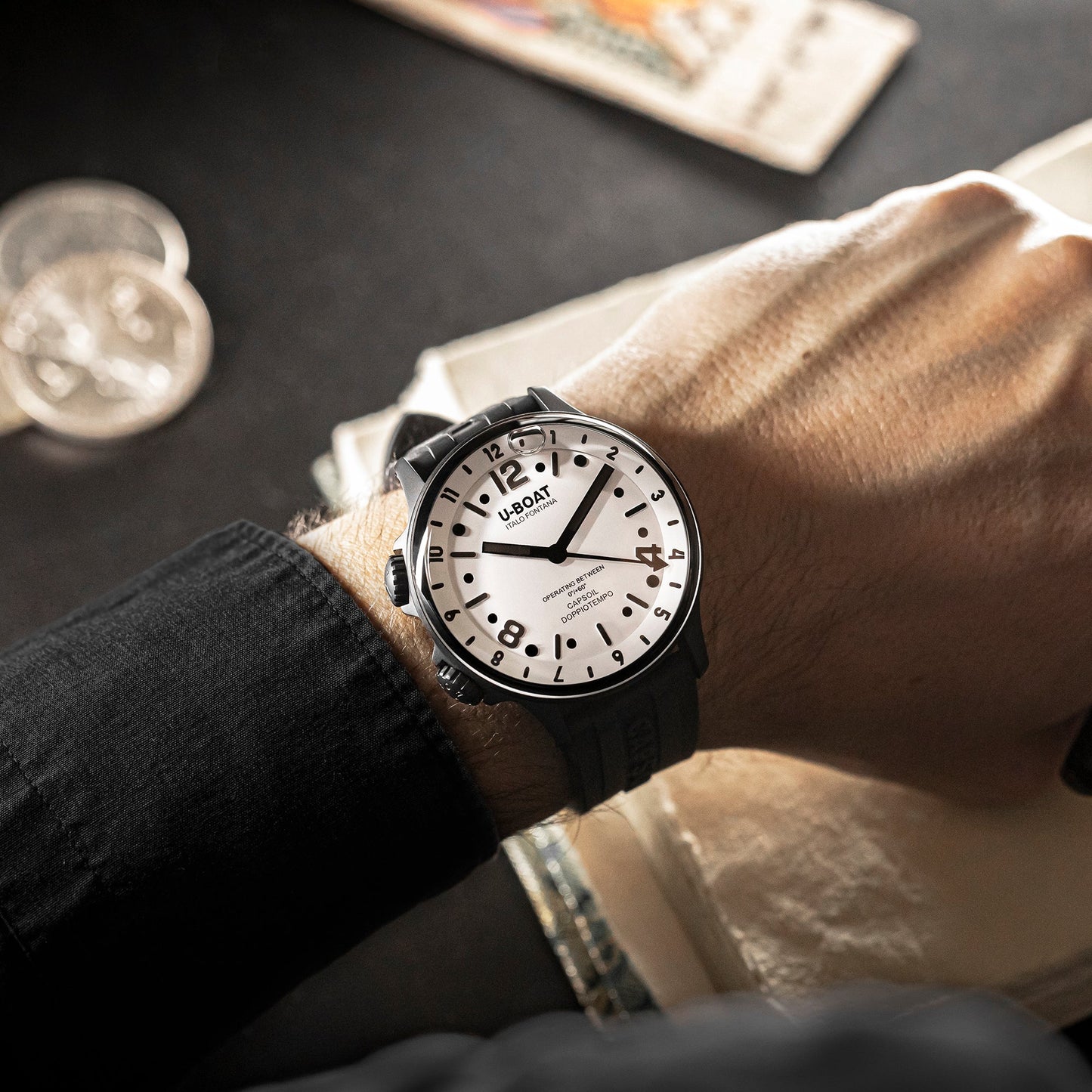 U-Boat Watch Capsoil Doppiotempo 45 DLC White Rehaut 8889/B