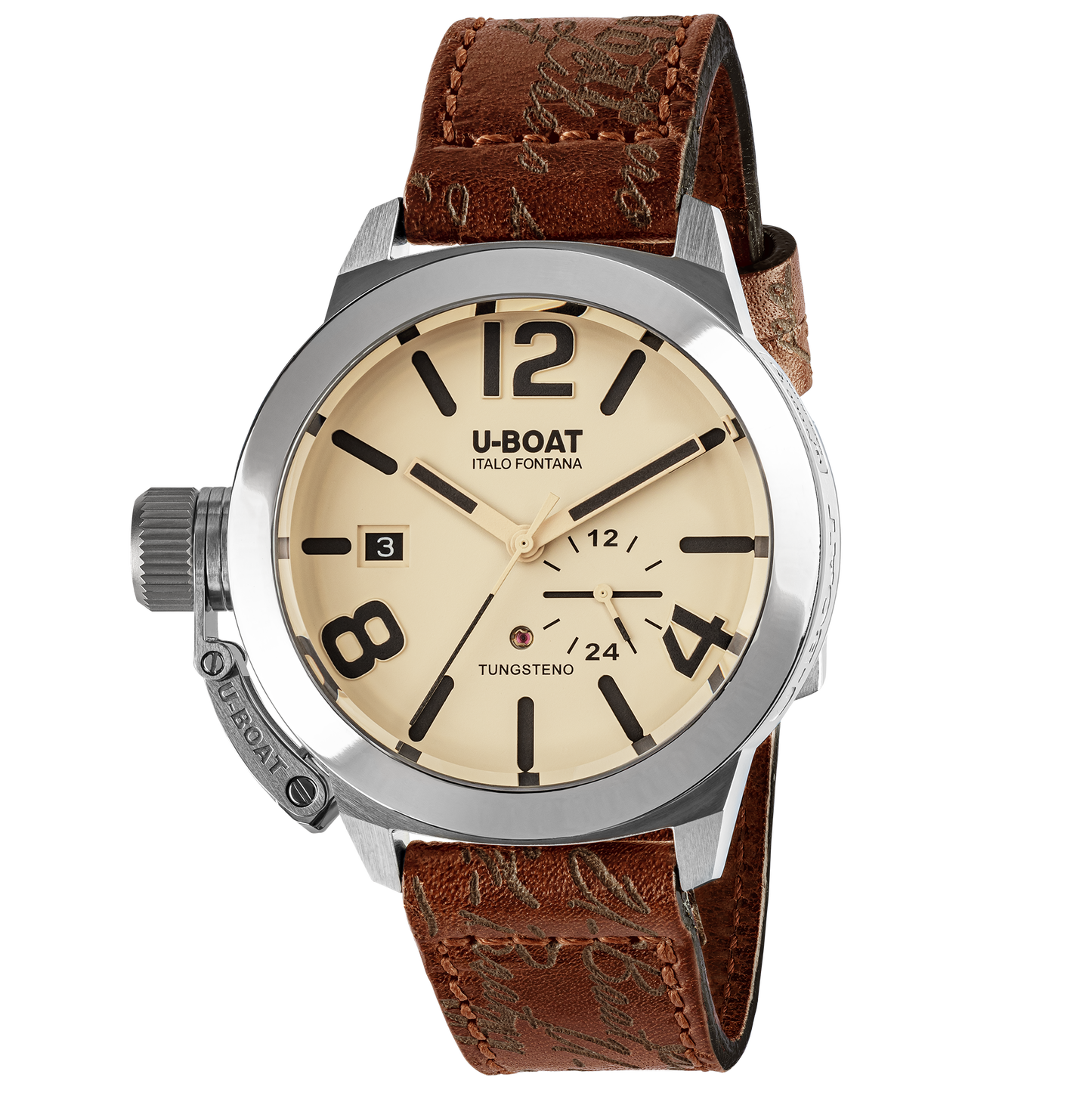 U-Boat Men's Watch Classico Tungsteno 42mm Beige Brown 8892