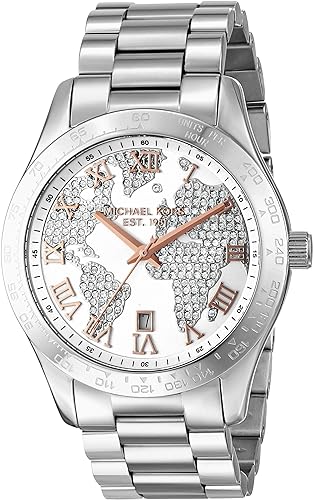 Michael Kors Ladies Watch Layton Silver Pave Dial MK5958