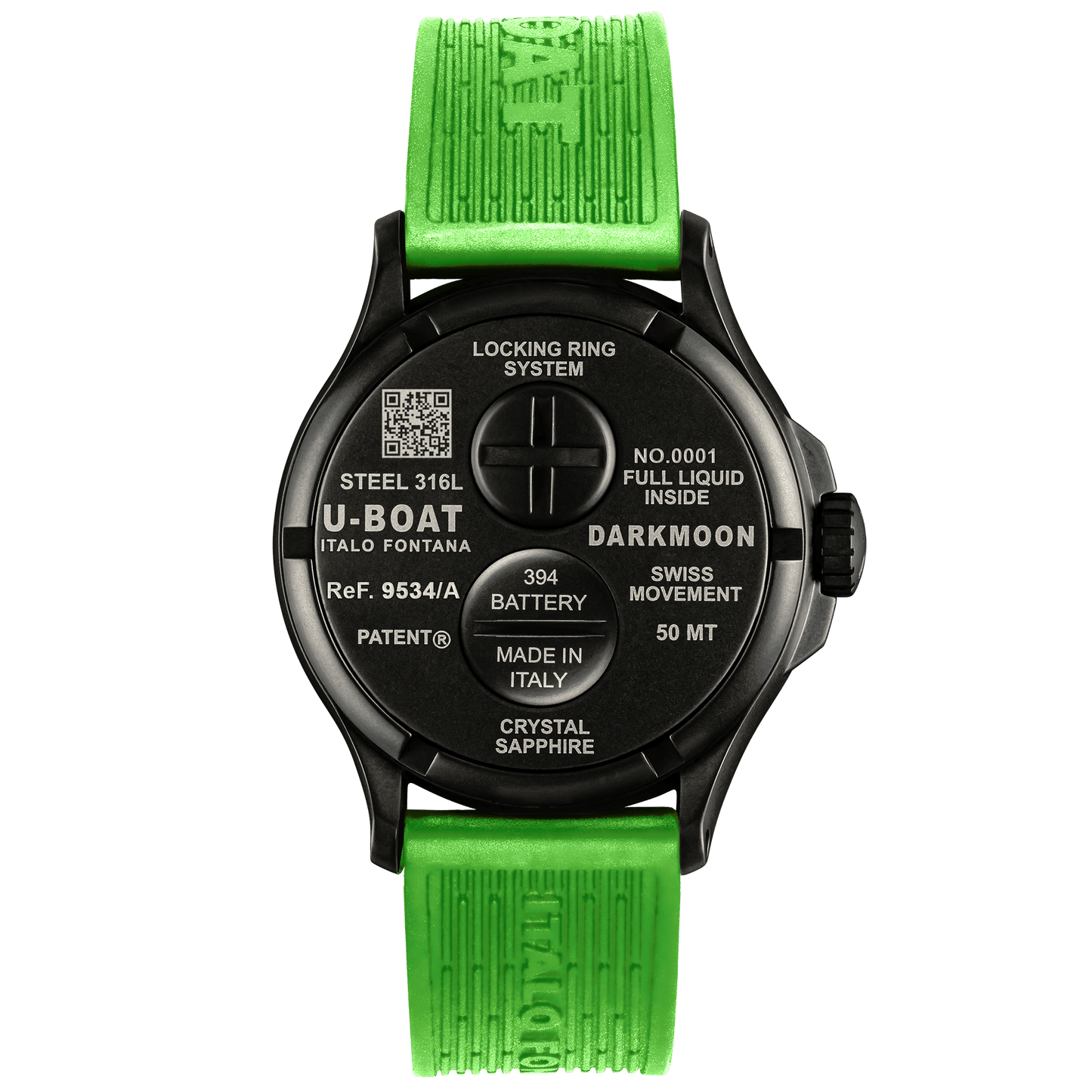 U-Boat Watch Darkmoon 44 Green Curve Black PVD 9534/A