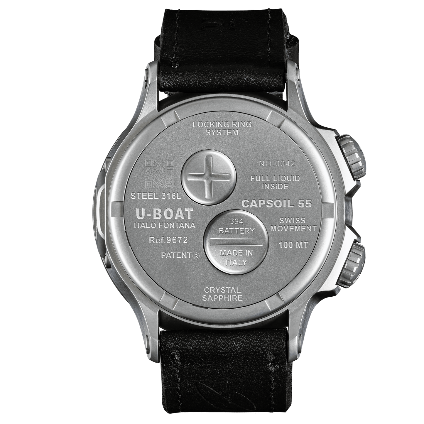 U-Boat Men's Watch Capsoil Doppiotempo 55mm Silver Beige Rehaut 9672