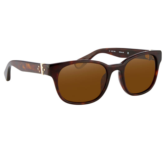 Ann Demeulemeester Sunglasses Rectangular Tortoise Shell and Brown
