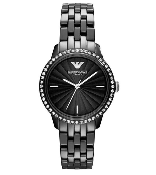 Emporio Armani Ladies Watch Crystal Ceramica Black AR1478
