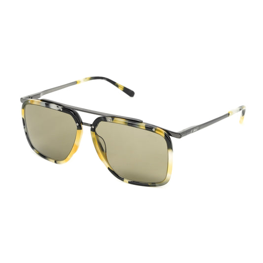 Brioni Men's Sunglasses Rectangular Pilot Havana/Ruthen/Brown BR0083S-004