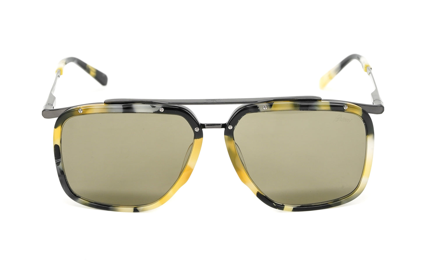 Brioni Men's Sunglasses Rectangular Pilot Havana/Ruthen/Brown BR0083S-004