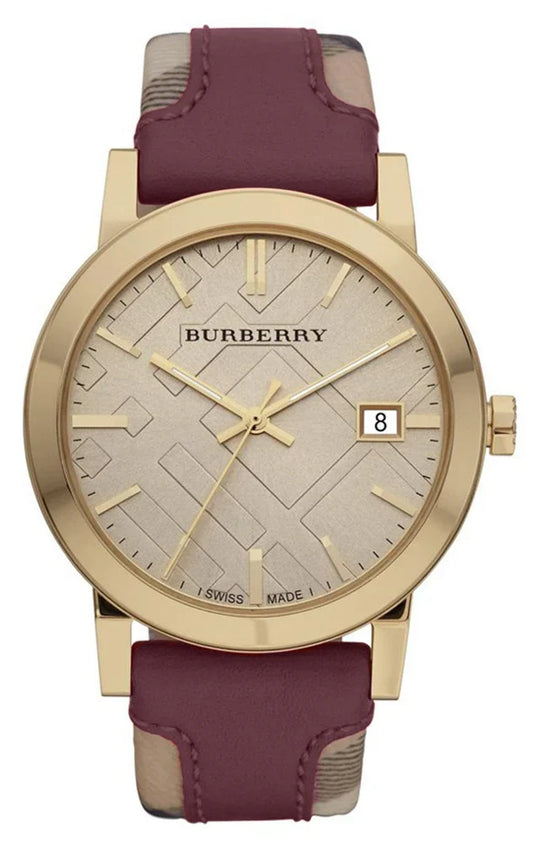 Burberry Ladies Watch The City Check Champagne BU9017