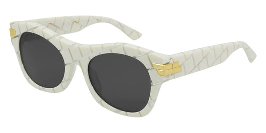 Bottega Veneta Unisex Sunglasses Classic Cubed Ivory White BV1103S-004 54