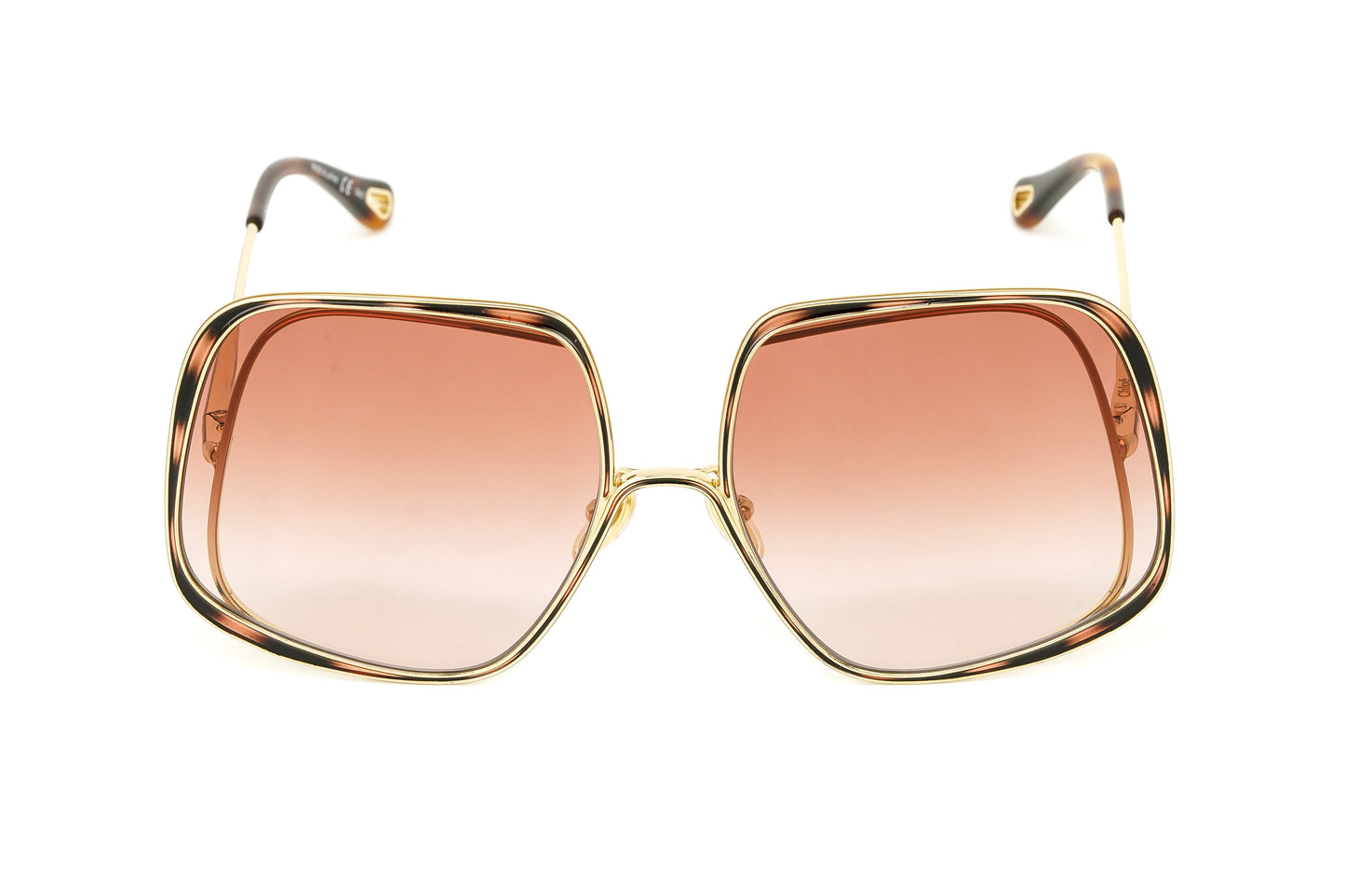 Chloé Women's Sunglasses Hanah Oversized Square Tortoise/Pink CH0035S-003 62