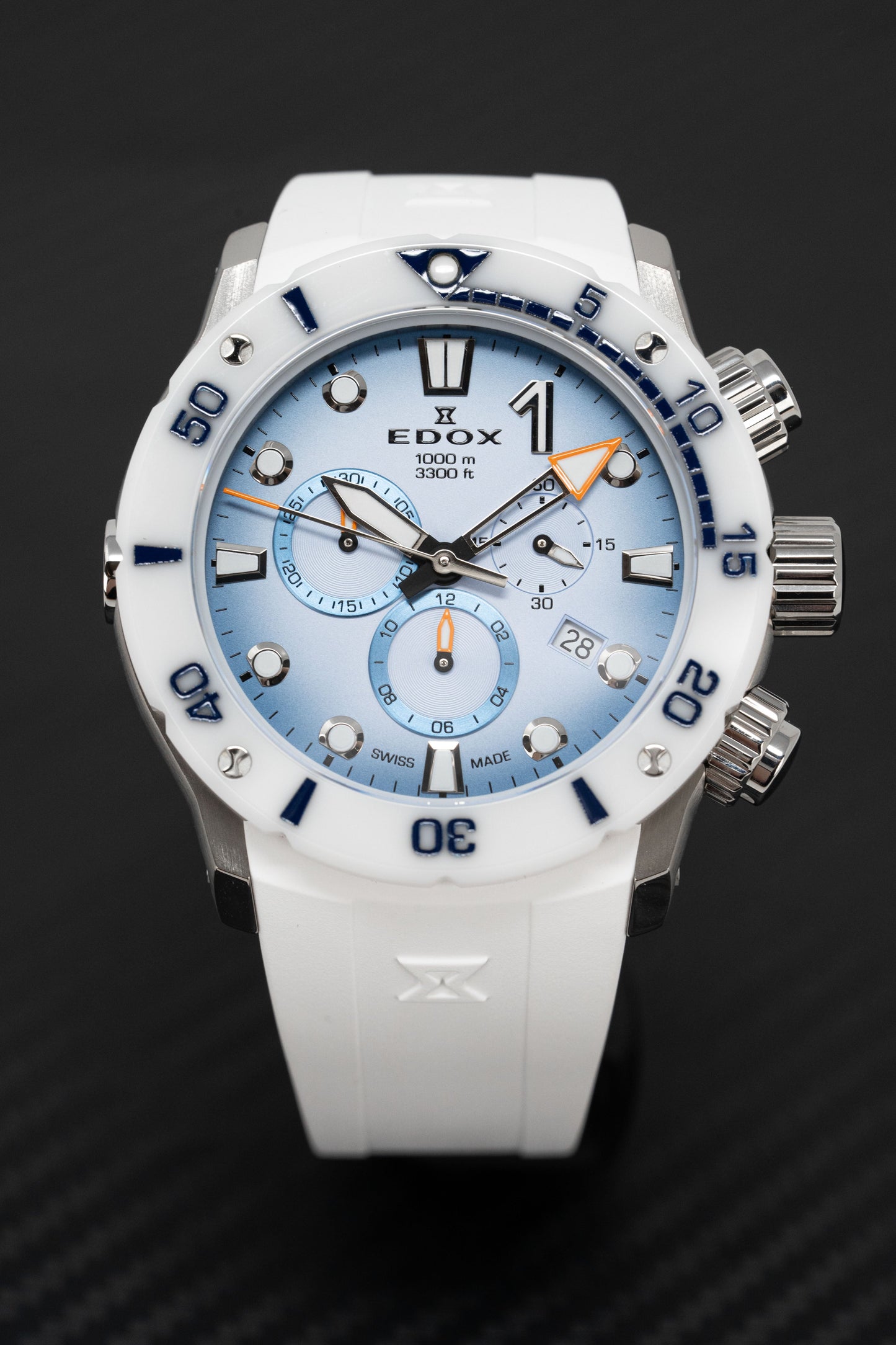 Edox Men's Watch CO-1 Chronograph Sky Blue 10242-TINB-BUICDNO